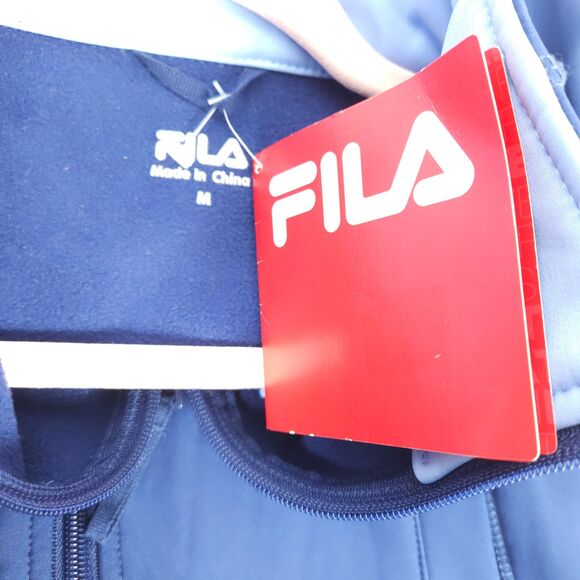 NWT FILA Mens Medium Navy Blue Softshell Fleece Lined Full Zip Adventure Jacket - Picture 5 of 10
